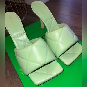 Bottega Veneta Green Quilted Heels